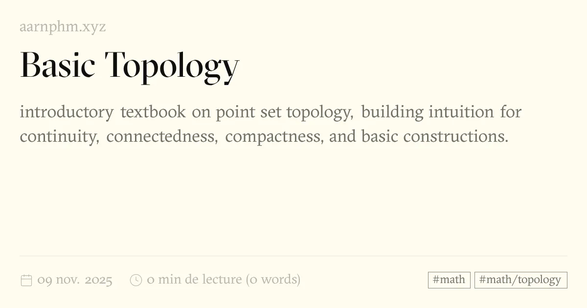 Basic Topology