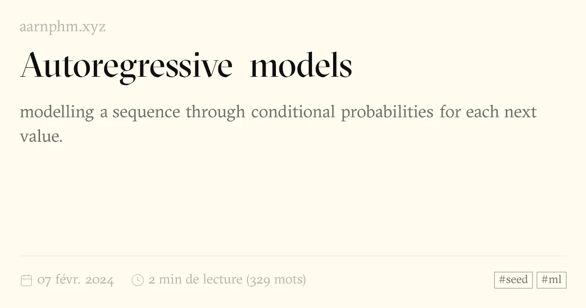 Autoregressive models