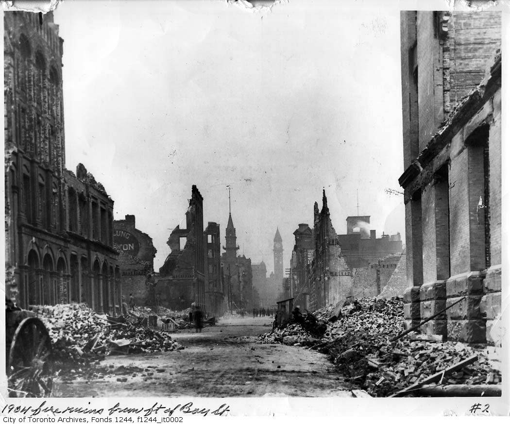 Bay Street looking north after the Great Fire of 1904